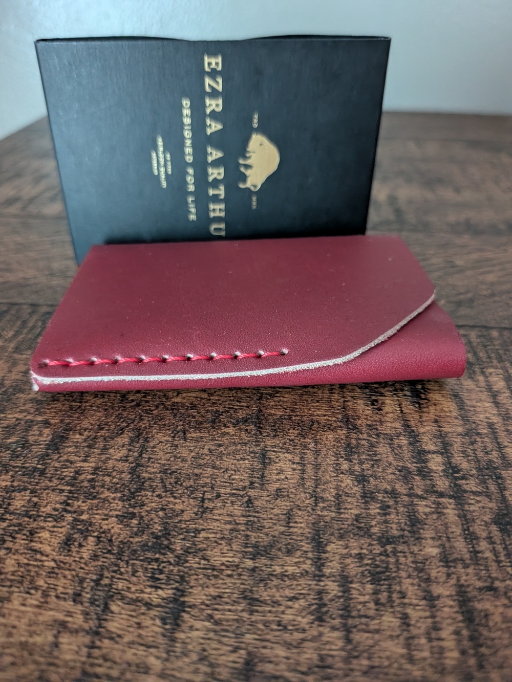 Burgundy Leather Card Sleeve